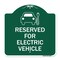 Signmission Reserved for Electric Vehicle W/ Graphic, Green & White Aluminum Sign, 18" x 18", GW-1818-23209 A-DES-GW-1818-23209 - alternate 1